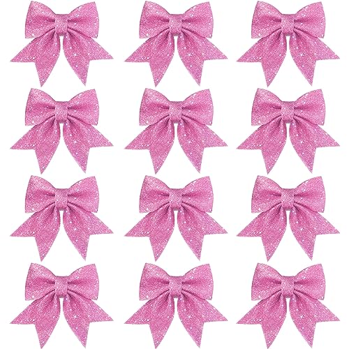 Weihnachtsschleifen Rosa 23 FGen 12 Stück Weihnachtsschleifen, 12x15cm Weihnachtsbaum Bögen,...