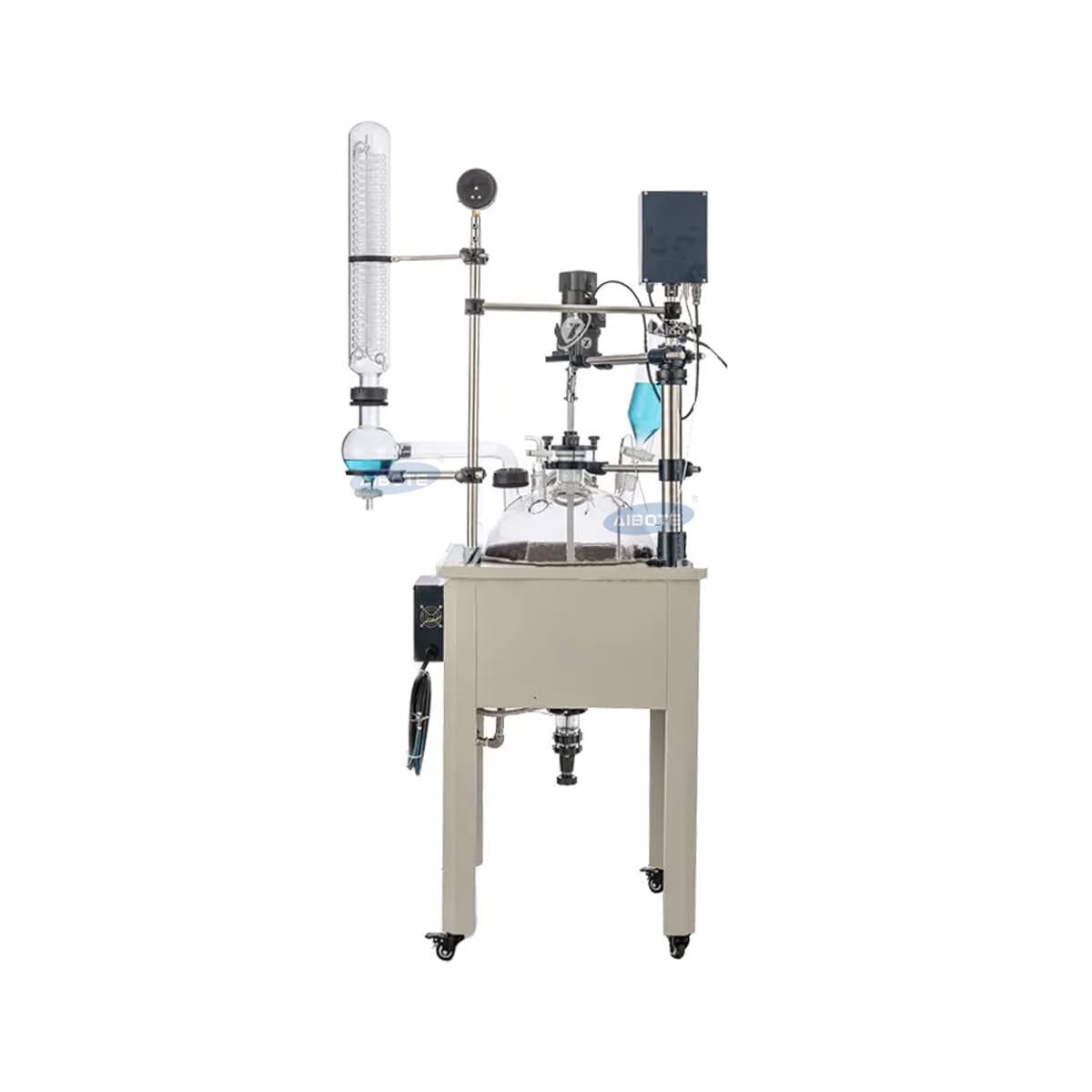 10L Heating Glass Reactor, 304 Stainless Steel, 3KW Heating Power, Constant Speed Stirring, Precision Temperature Control, Vacuum & Cooling Compatible for Laboratory Chemical Reactions