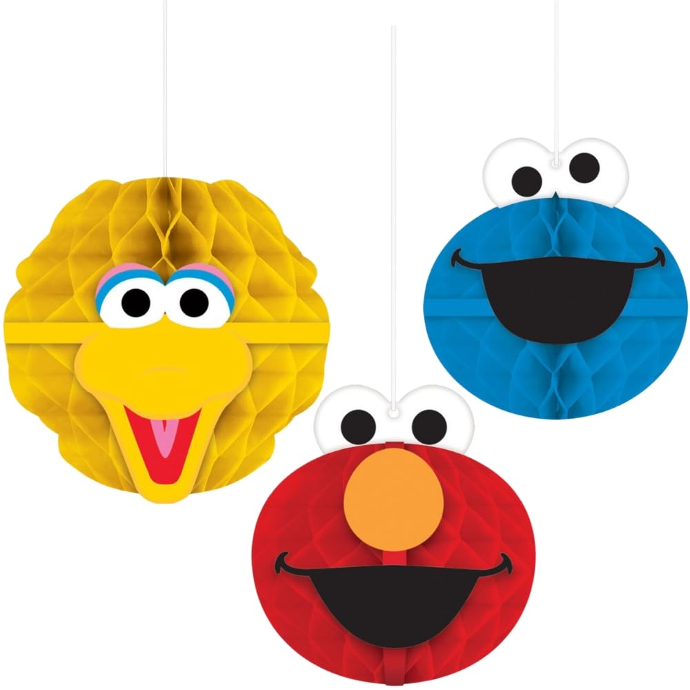 amscan Sesame Street Honeycomb Decorations, Multicolor, One Size