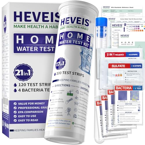 21-in-1 Home Drinking Water Testing Kit - 120 Strips + 4 Bacteria...