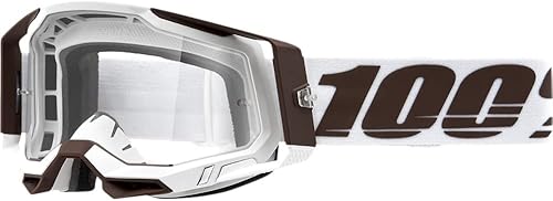 100% Racecraft 2 - Gafas protectoras para bicicleta de montaña y motocross, MX y MTB Racing (Snowbird - Lente transparente)