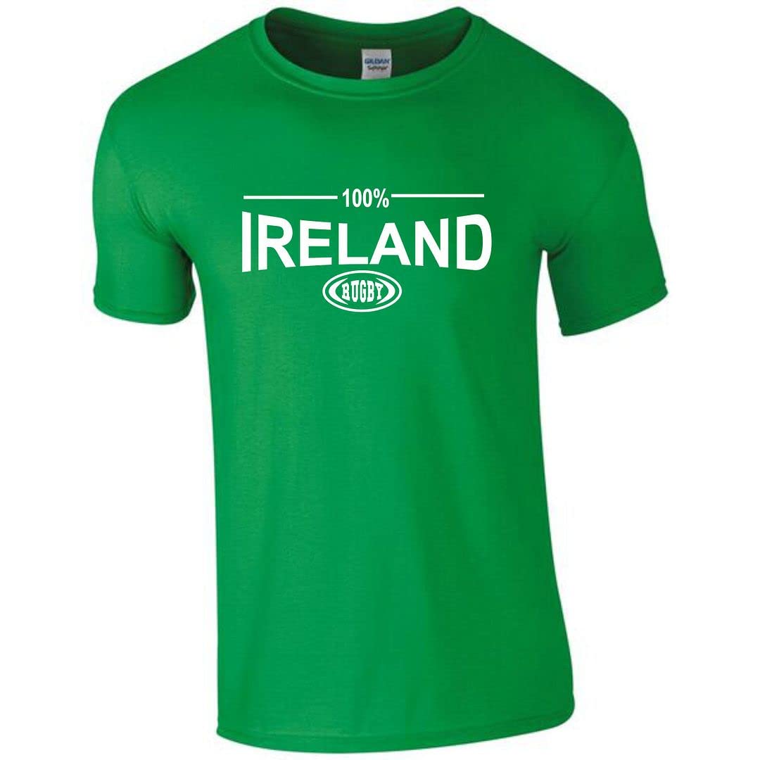 Cyclops Print Green 100% Ireland Six Nation Rugby T-Shirt Kids Age 8