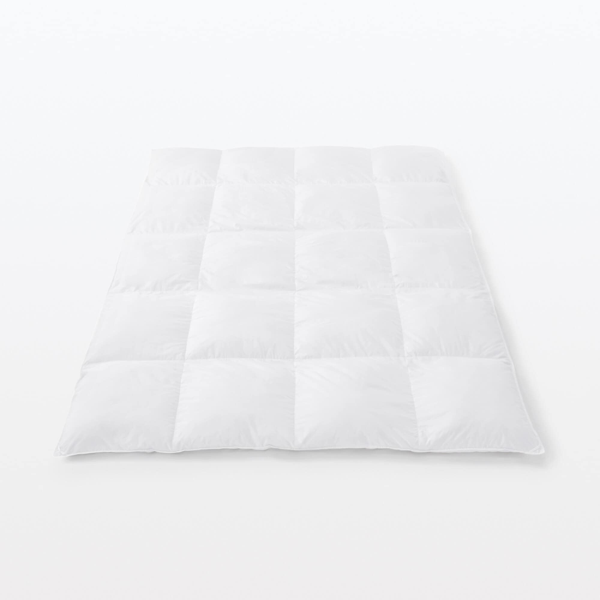 MUJI 羽毛掛け布団 一層式/Q 210x210cm カバー付き MUJI 羽毛掛け布団 一層式/Q 210x210cm カバー付き 防ダニ 羽毛