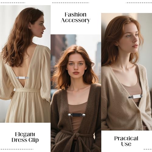 Image of Ruisita 12 Pieces Dress Clips Back Cinch Set, Shirt, Sweater, Clothes, Mitten, Shawl, Waist Clips for Women Men