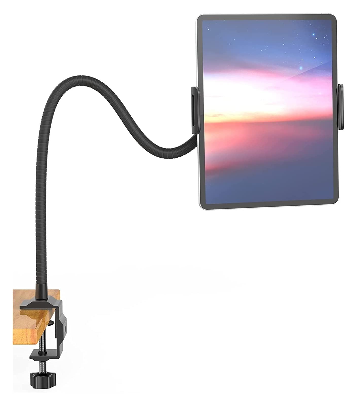 JJJ Schwanenhals-Tablet-Halterung und Handy-Halterung, universeller 360° flexibler Tablet-Ständer, fauler Armhalter, Klemmhalterung, Bett