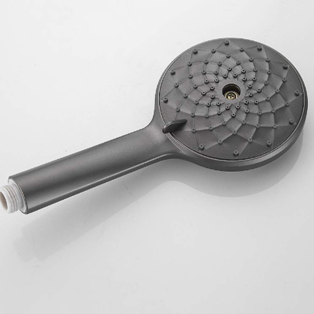 Set Doccia con Miscelatore a Pioggia Classic Rain Grigio Scuro, Set Doccia a Parete con soffione, doccetta, Rubinetto per Vasca, doccetta per Bidet(Round)