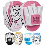 LUMAZU Kids Boxing Focus Pads Punching Mitts – Lightweight Shock-Absorbing Training Pads for Juniors | MMA, Kickboxing, Karate, Muay Thai, Taekwondo Hook & Jab Practice for Boys & Girls (Pink)