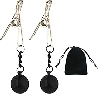 Vista 20 de Pinzas para pezón con peso de acero inoxidable con clip de cadena para pezón, bola ajustable, sin perforación, joyería para pezones para adultos