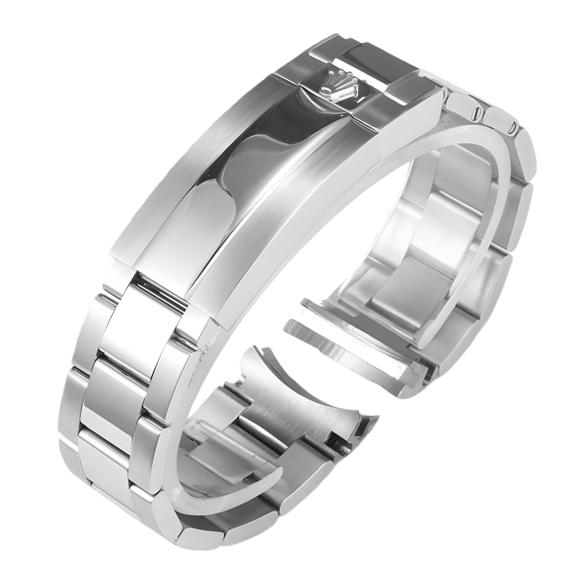 Cinturino Orologio Acciaio Inossidabile Bracciale Metallo Ricambio Oyster Maglie 20mm 21mm Curvato per Rolex Submariner