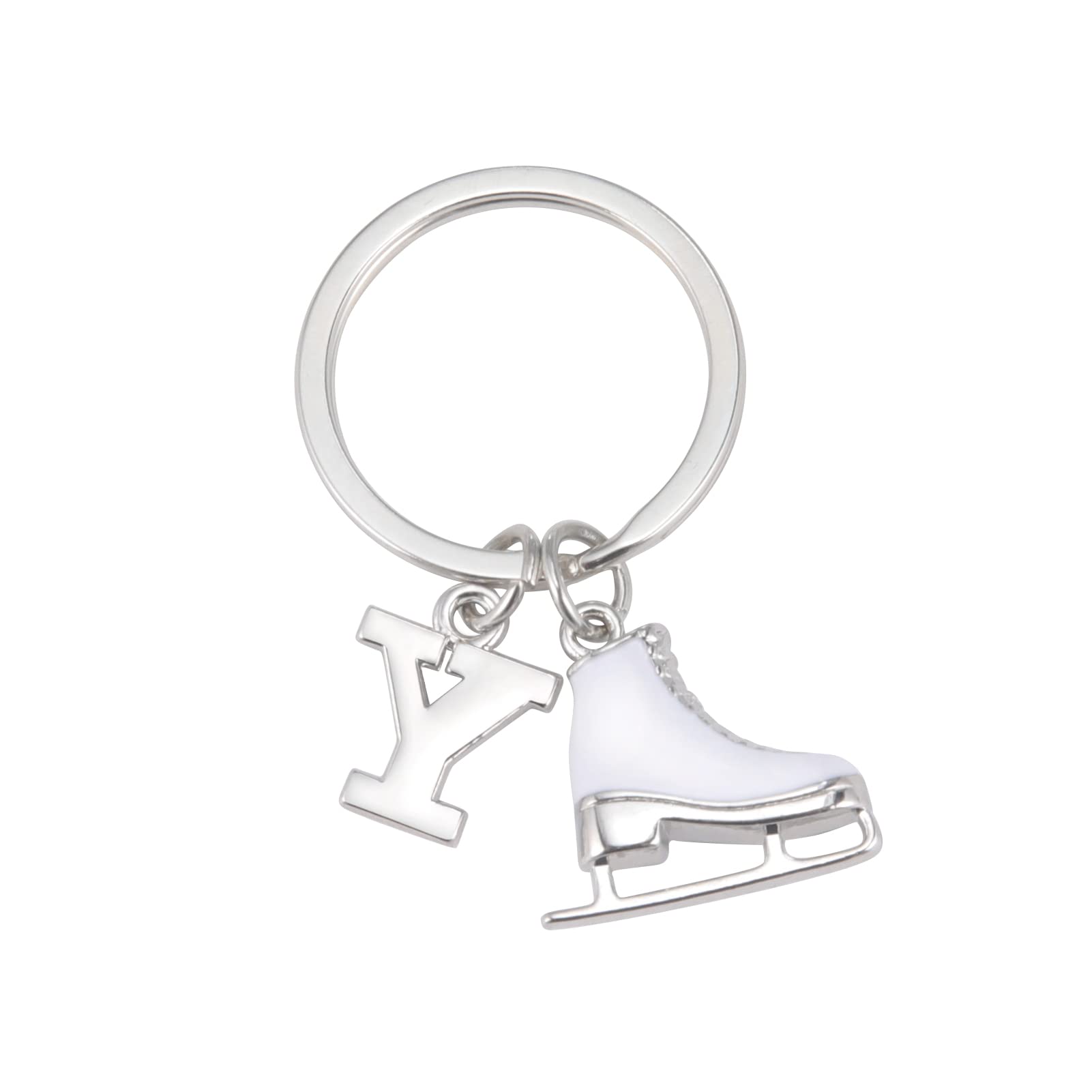 LIKGREAT Ice Skate Keychain Figure Skating Keychains Initial Ice Skating Charm Keyring Handbag Decoration, Y, Medium — image 1