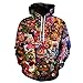 Five Nights at Freddy's Pullover Sweatshirt für Erwachsene Jungen Mädchen, 3D Comic Unisex FNAF Crazy Games Kostüm Hoodie Langarmpullover mit Känguru Taschen
