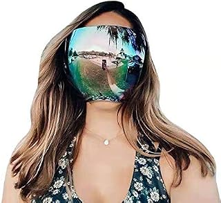 Oversized Full Face Polarized Large Mirror Sunglasses Huge Big M-A-S-K, Multicolor Protective Face Shield Visor Glasses
