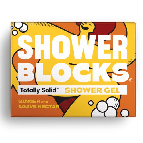 Shower Blocks - Ginge & Agave Nectar Solid Shower Gel | Plastic, Cruelty and Paraben Free | Vegan | Moisturising Body Soap For The shower