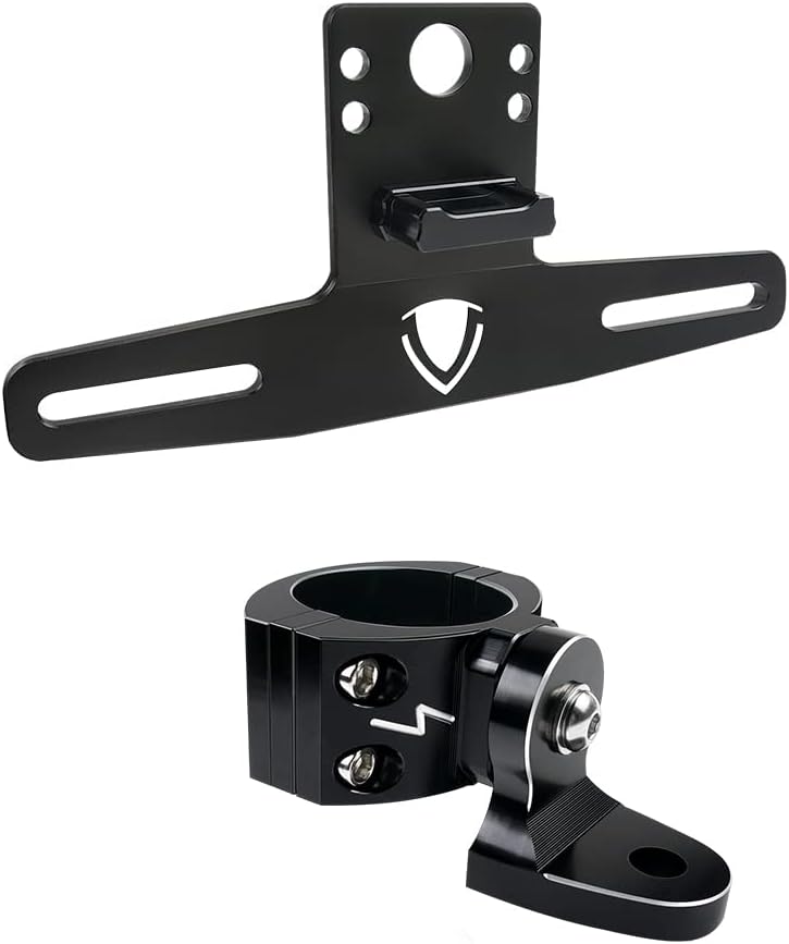 ATV UTV License Plate Holder with Light and Flag Mount