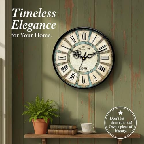 Image of IIK Collection 12-Inch Plastic Designer Analogue Sweep Silent (No Tic-Tic Sound) Quartz Movement Round Wall Clock for Home, Wall Clock for Living Room, Bedroom, (30 Cm X 30 Cm X 6 Cm), Multicolor