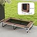 PawHut Hundeliege Outdoor, Erhöhtes Hundebett für große Hunde, klappbar Haustierliege mit Mesh Stahlrahmen Füßen, Haustierbett für Draußen Camping, 107x61x20 cm, Kaffee