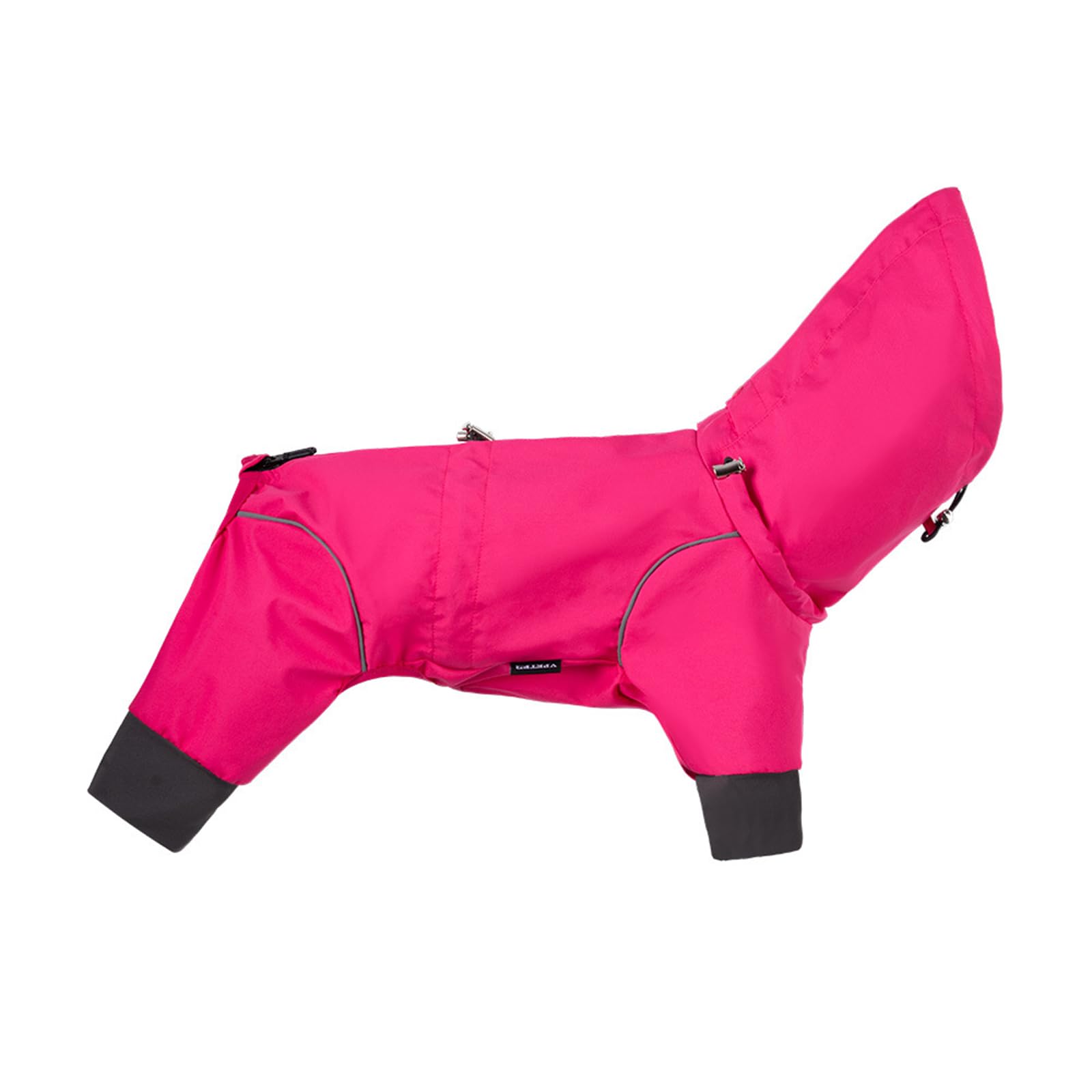 4-Leg Full Coverage Dog Raincoat – Waterproof Windproof Reflective High Collar Jacket with Leash Hole for Small Medium Large Dogs Schnauzers Weimaraners Greyhounds (Hot Pink, L)