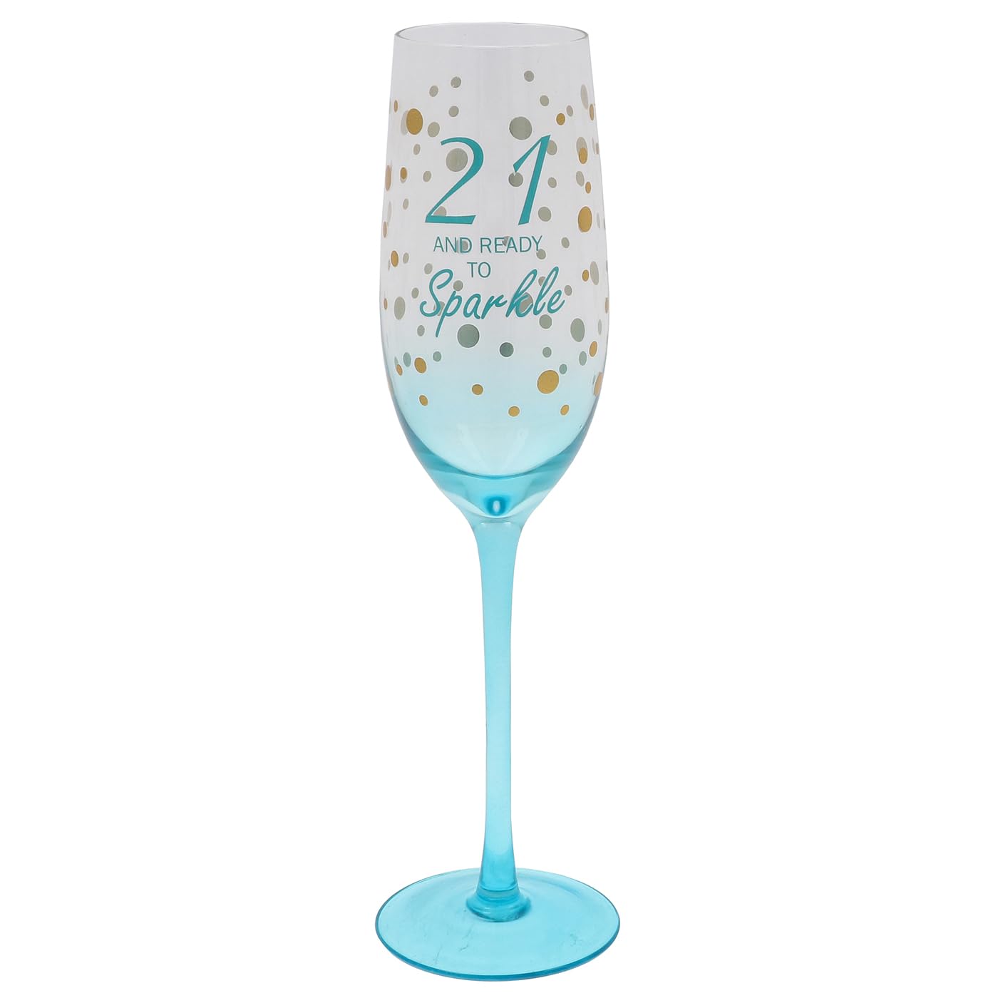 Shudehill Giftware 21 Gold Speckle Birthday Special Age Colourful Flute Glass - 18Th, St, 30Th, 40Th, 50Th, 60Th, 70Th Birthday Gift (21)