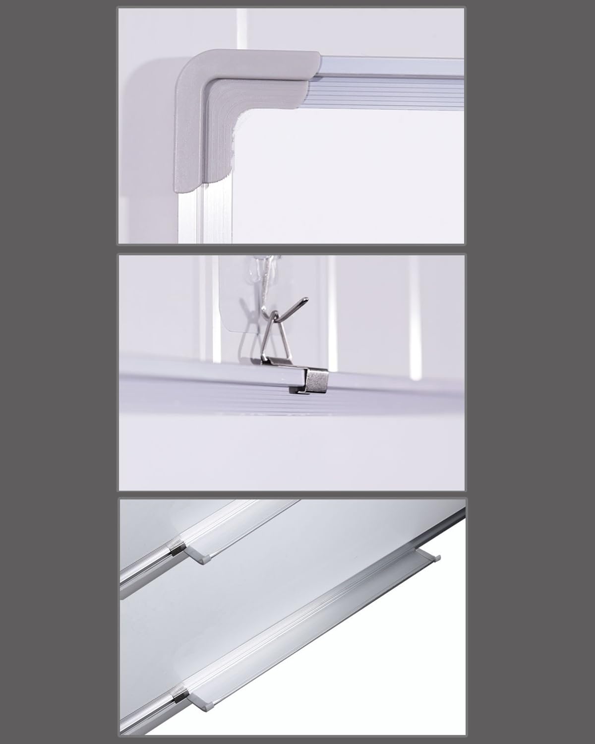 Amazon | 壁掛け式 ホワイトボード 磁気吸着 両面使用可能 フックは