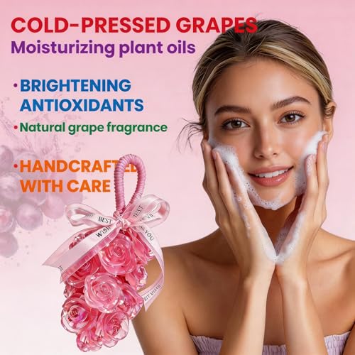 Image of Funny Rose Soap Gift Set Unique Novelty Fruit Soap Handmade Realistic Cute Pretty Decorative Hand Soap Strong Fragrance Scented Best Gift