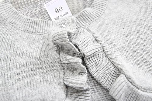 Image of Girls Cardigan Sweater Button Knit Sweater Kids Ruffle Long Sleeve Dress Cover Up Size 12M-6T