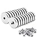 Produktbild 20 Stück Neodym Scheiben Magnete 25 x 5 mm, Senkkopf Loch, Extrem Stark 10 kg Zugkraft mit 20 Schrauben