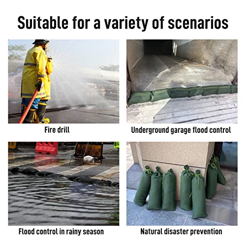 IUIBMI 10 Pcs Sandless Sand Bags for Flooding, Thickened Canvas Sand Bags Flood Protection Sand Bag Reusable Water Flood Barrier Sandbags with Ties for Doors Windows Garage - Image 2