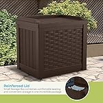 Suncast 22 Gallon Small Resin Storage Seat, Java, SSW600J - Image 4