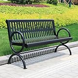 Wetterfeste Gartenbank aus Metall, 350 kg Kapazität, perfekt für Terrasse, Balkon und Terrasse, Outdoor-Möbel für Garten und Veranda (120 cm)