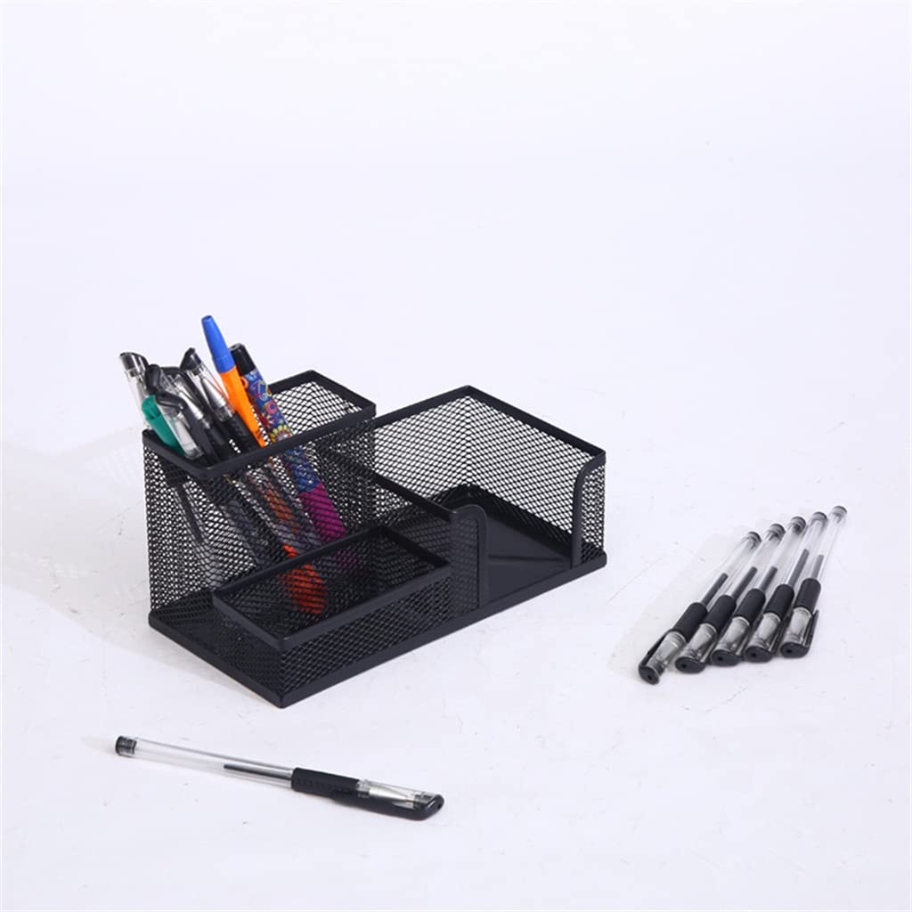 Metallgeflecht-Box, Stiftehalter, Federmäppchen, Schreibtisch, Schreibwaren, Aufbewahrung, Organizer, Heimbüro, nützlich, platzsparend, Stifthalter (schwarz, 20,5 x 10,5 x 10,5 cm)
