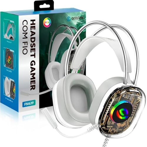 Headset Gamer Branco com Microfone P3 ONISTEK ON-FN639