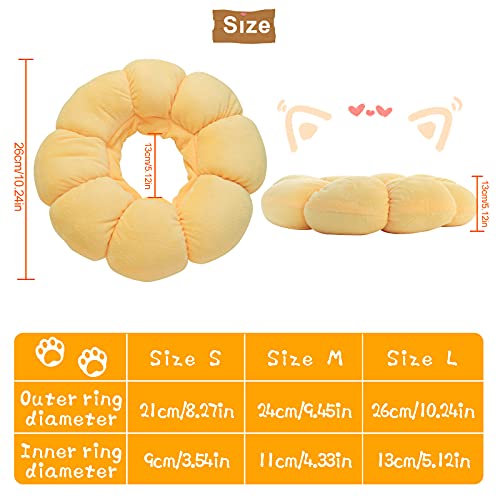 Image of NABO Pet Collar Cat Cone Adjustable Recovery Collar After Surgery Elizabeth Circle for Cats and Small Dogs, Sunflower Large Size