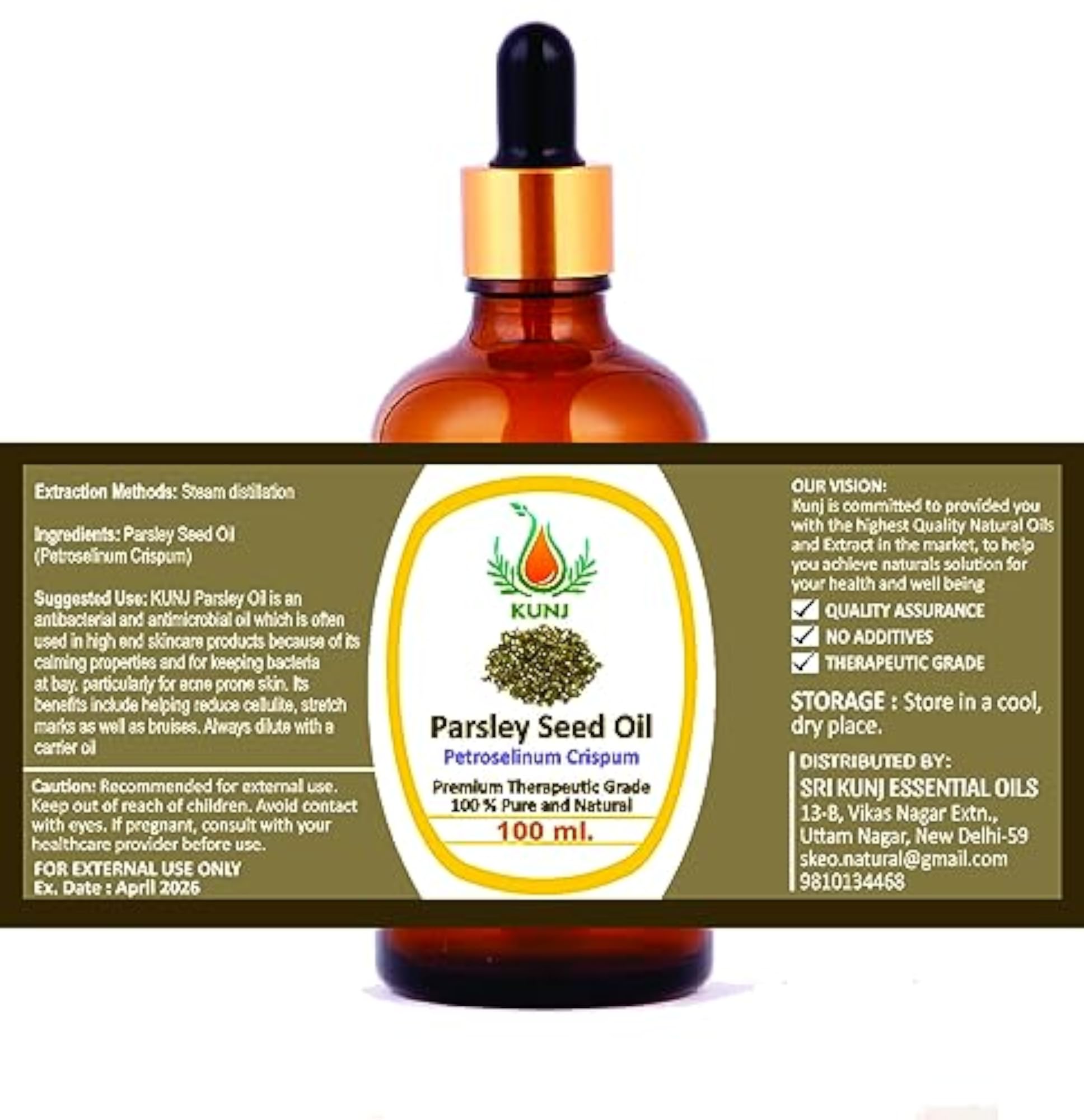 Parsley Seed Essential Oil for Aromatherapy and Wellness