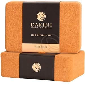 Cork Yoga Blocks 2 Pack with Strap- 9x6x3 Inch Natural Yoga Block Set of 2- Pilates Props and Accessories – High Density Cork Bricks For Exercise