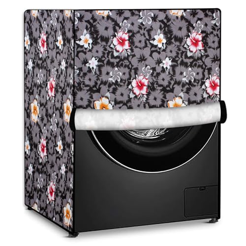 Image of Stylista Washing Machine Cover Compatible for Bosch 8 kg Front Load WAT24463IN Symmetric Pattern Grey & White