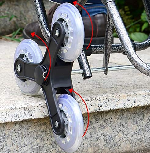 H.Slay Einkaufstrolley mit Rädern und Sitz, Einkaufsroller Treppensteigen wasserdichte Oxford Tuch Starke… – Bild 6