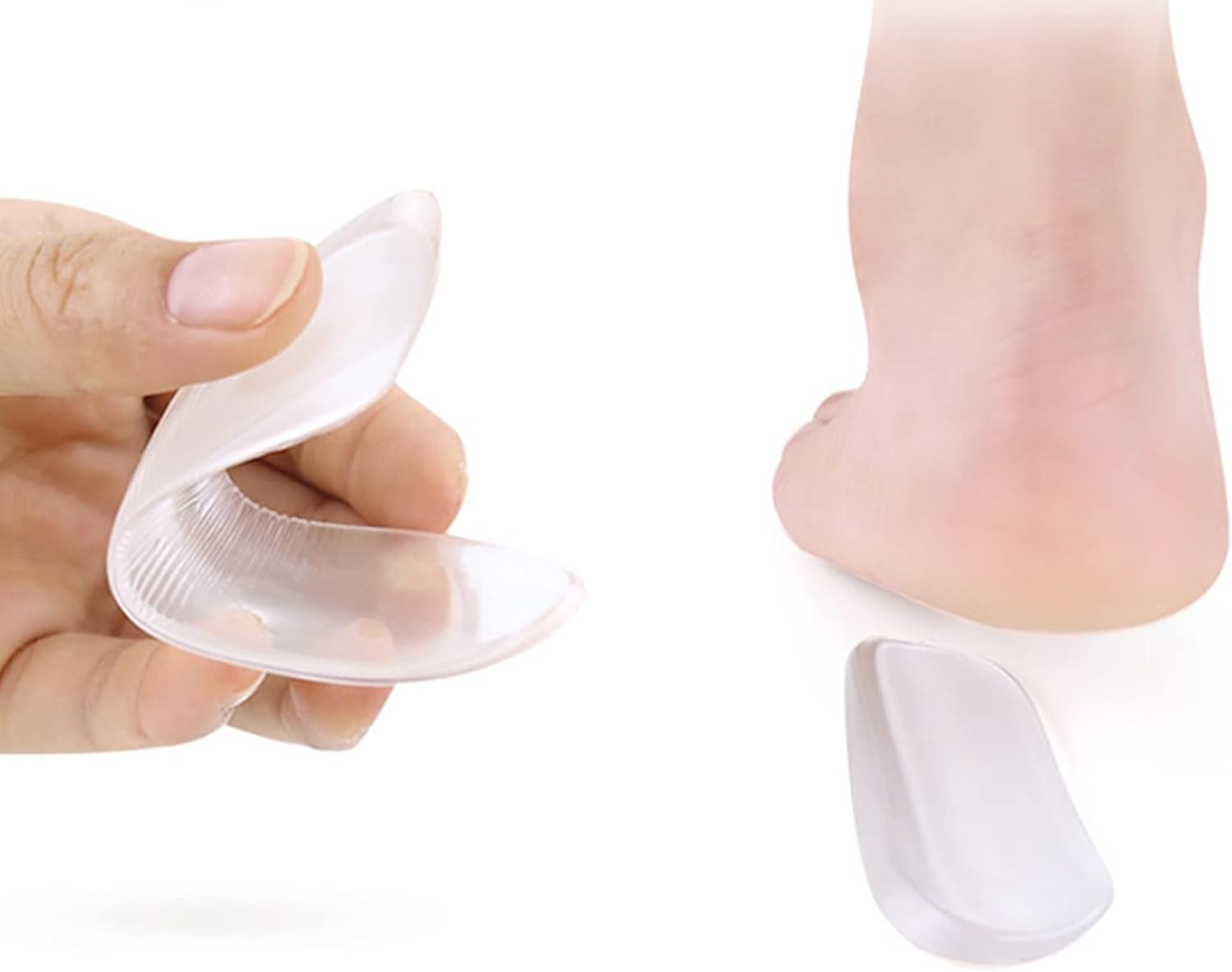 MARS WELLNESS Medial & Lateral Heel Wedge Silicone 2 Pairs - Universal - Adhesive Shoe Insert for Knock Knee Pain, Bow Legs, Foot Alignment - Pronation, Supination