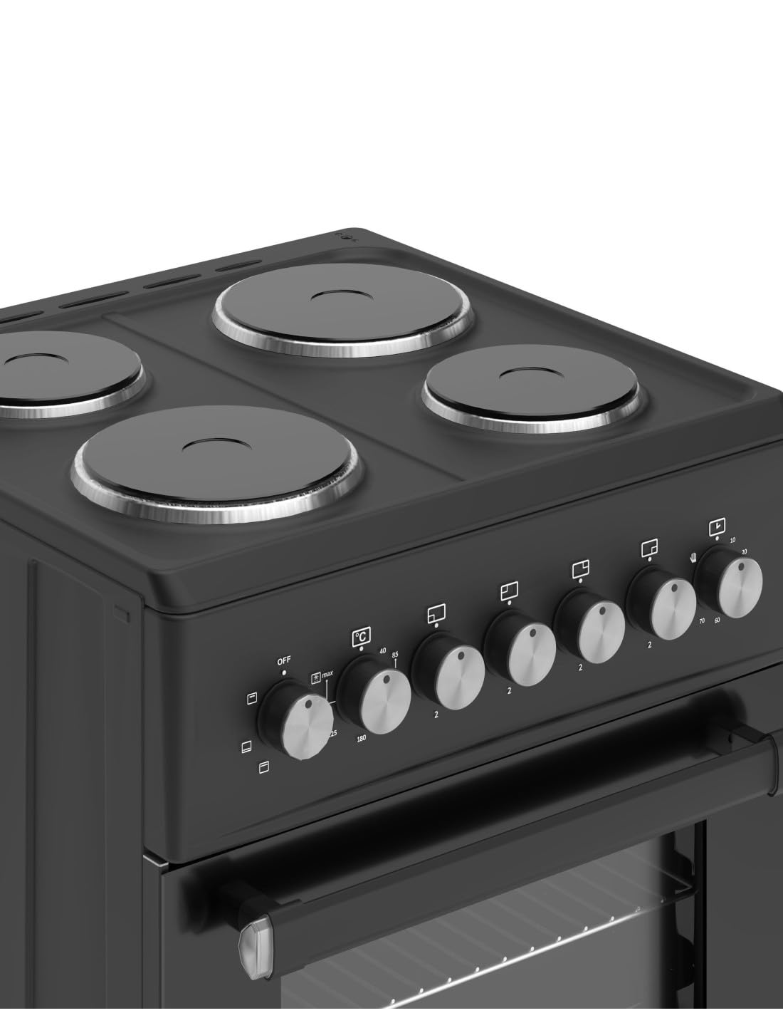 ALPHA Cocina Eléctrica VULCANO ELITE-60E Negro Mate, Horno 6 Funciones