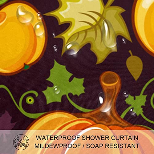 Rideau de douche Halloween feuille d'érable imperméable pour éviter l'eau au sol - 4