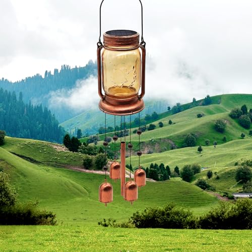 Vcdsoy Solar Wind Chime For Outside- Halloween Solar Mason Jar Wind Chime thumb #6