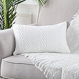 MANDIOO Cotton Knitted Decorative Lumbar Throw Pillow Covers Soft Cozy Outdoor Cushion Cases Luxury...