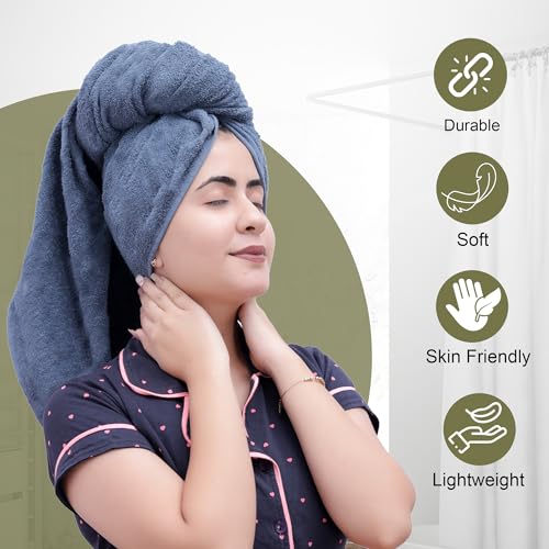 Image of Divine Casa Premium Charcoal Grey Cotton Bath Towel 550 GSM, Ultra Soft Spa Towel, Highly Absorbent, 75x150 cm