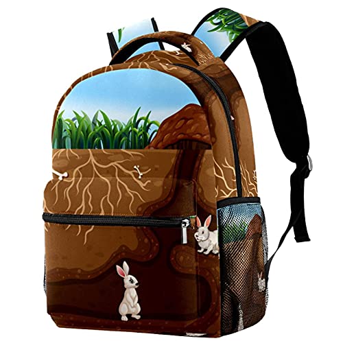 Sac à dos motif lapins avec poches pour fille et garçon