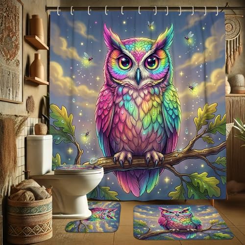 Rideau de douche imperméable anti-éclaboussures 183x183 cm en polyester multicolore