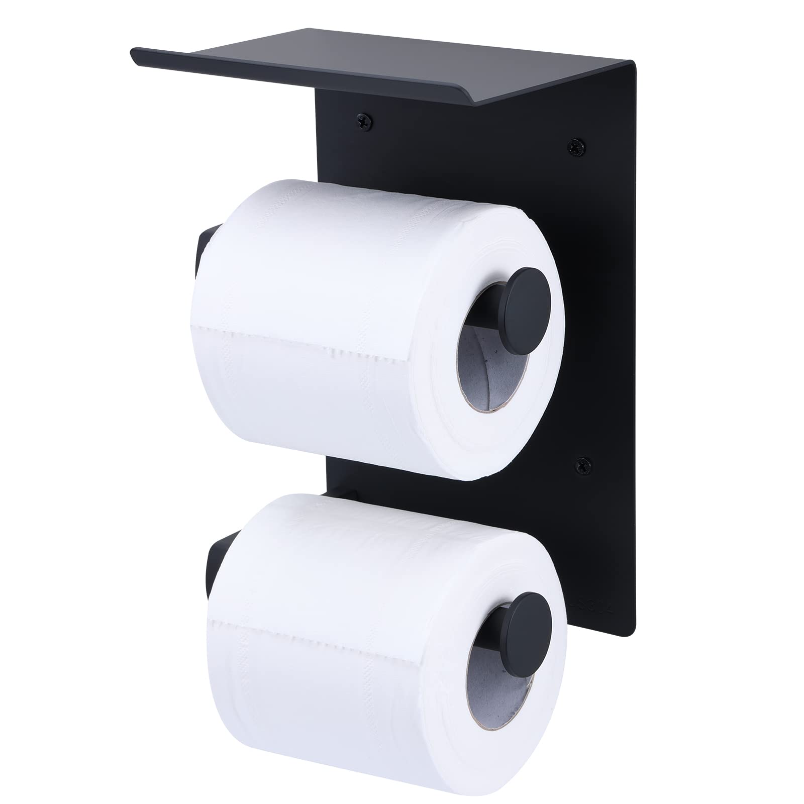 Toilettenpapierhalter Aus Edelstahl – Mit Ablage Für 2 Rollen, Silber, Ohne Bohren