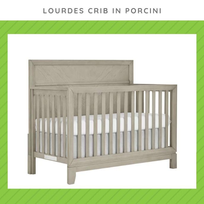 Image of Toddler Bed Safety Guard Rail for Evolur Baby Convertible Cribs - Solid Wood Rail for Convertible Crib to Toddler Bed Conversion - Safety Bed Rail for Children (Porcini, Model 811)