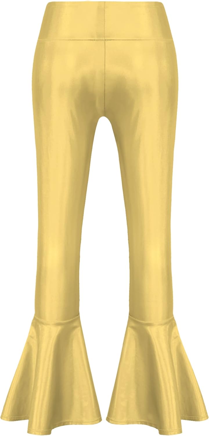 Amazon.com: Aislor Girls Boys Shiny Metallic Flared Pants