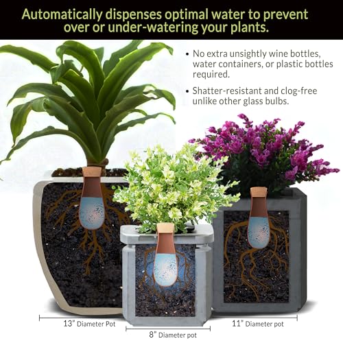 image for SmartiLiving Ollas (Set of 4) | 12oz Terracotta Plant Watering Globes 