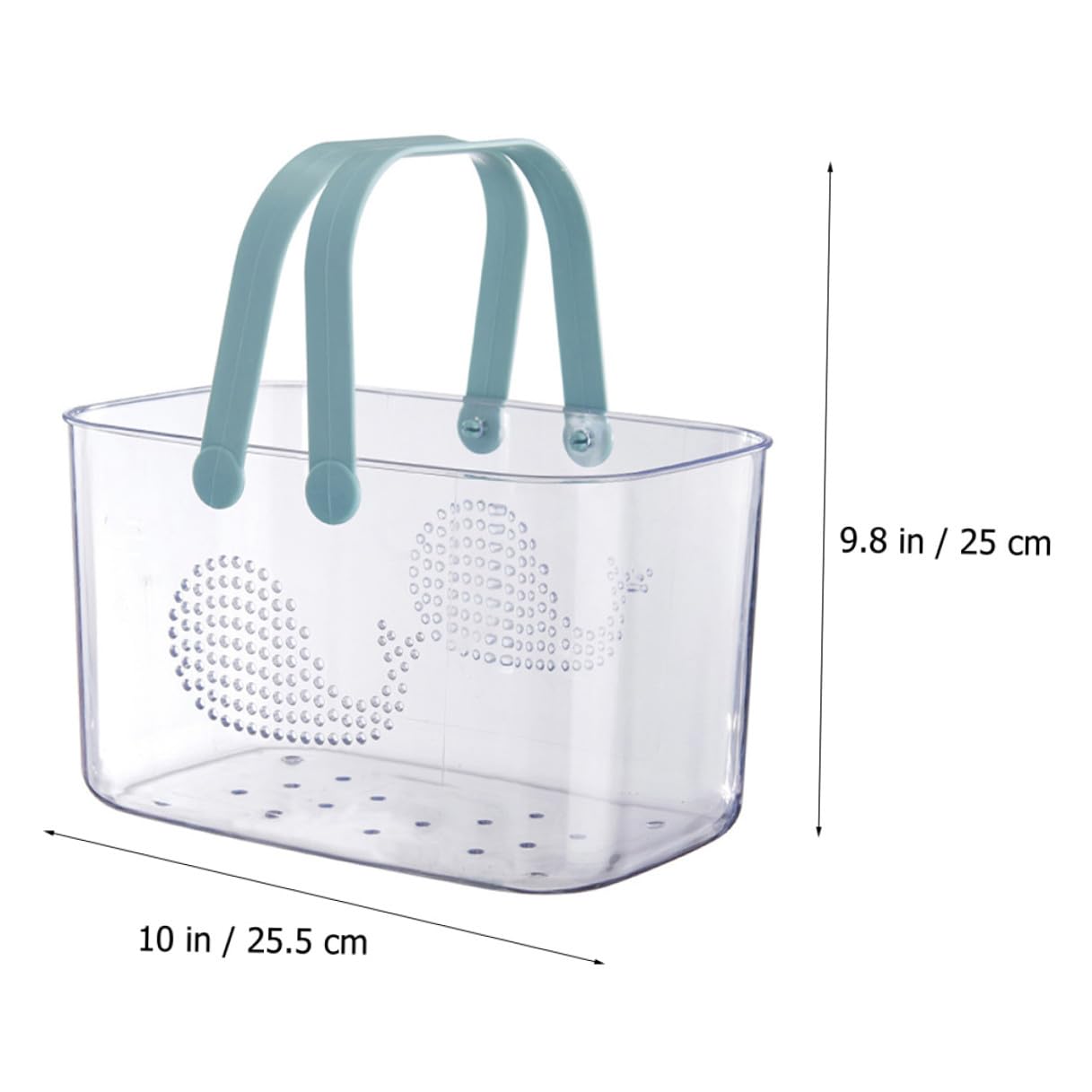 Cesta de Ducha Portátil de Plástico Transparente para Hogar | Asa Integrada, Gran Capacidad para Ordenar Platos y Toallas, Uso en Sala y Cocina