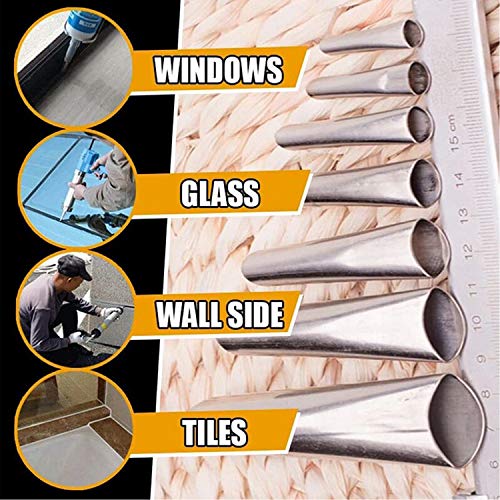 21 Pcs Perfect Caulking Finisher Kit - Caulk Nozzle Applicator - Stainless Steel Sealant Caulking Finishing Tool Kit for Kitchen Bathroom Window, Sink Joint - Thumbnail 5